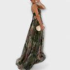 Annai Mesh Maxi Dress - Elegant and Figure-Shaping