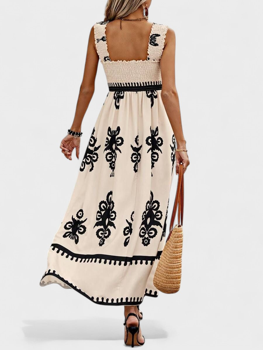 Liora™ | Bohemian Smocked Maxi Dress