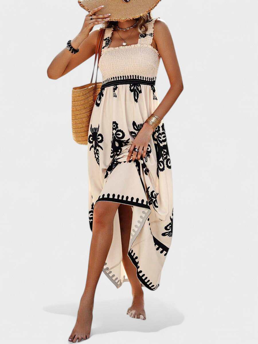 Liora™ | Bohemian Smocked Maxi Dress