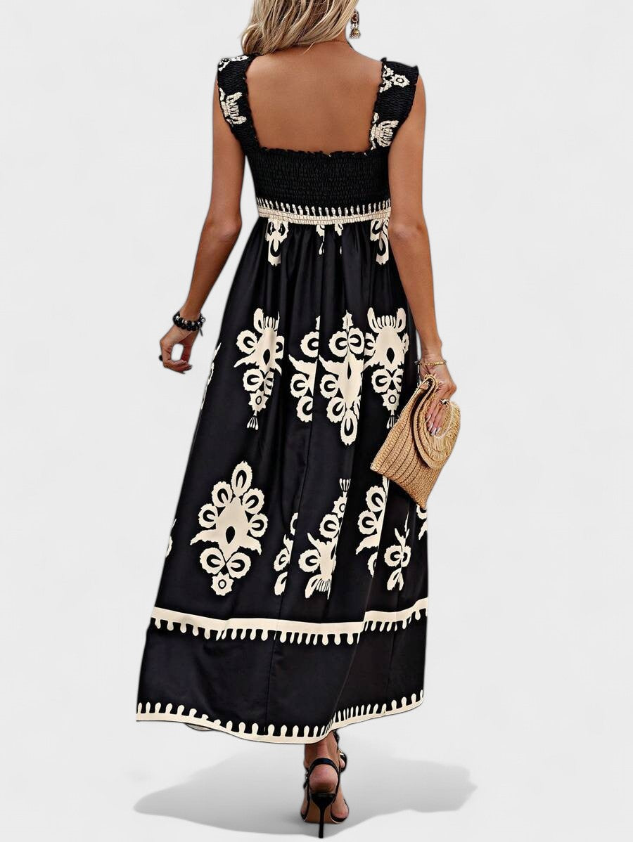 Liora™ | Bohemian Smocked Maxi Dress