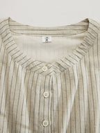 Hattie™ | Striped Button-Down Midi Dress