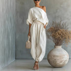 Brielle™ | Oversized One-Shoulder Linen Set