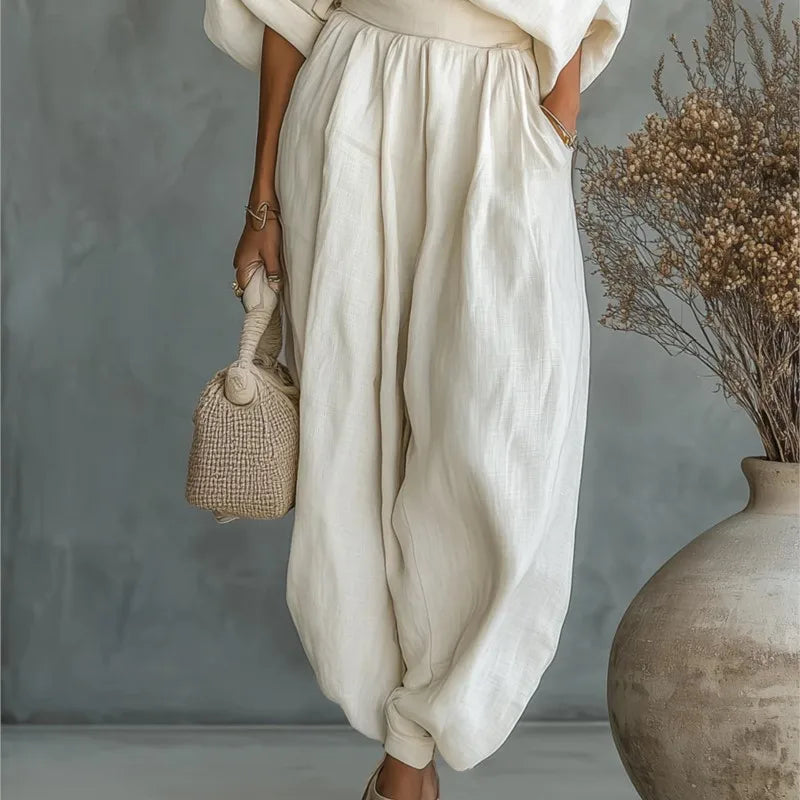 Brielle™ | Oversized One-Shoulder Linen Set