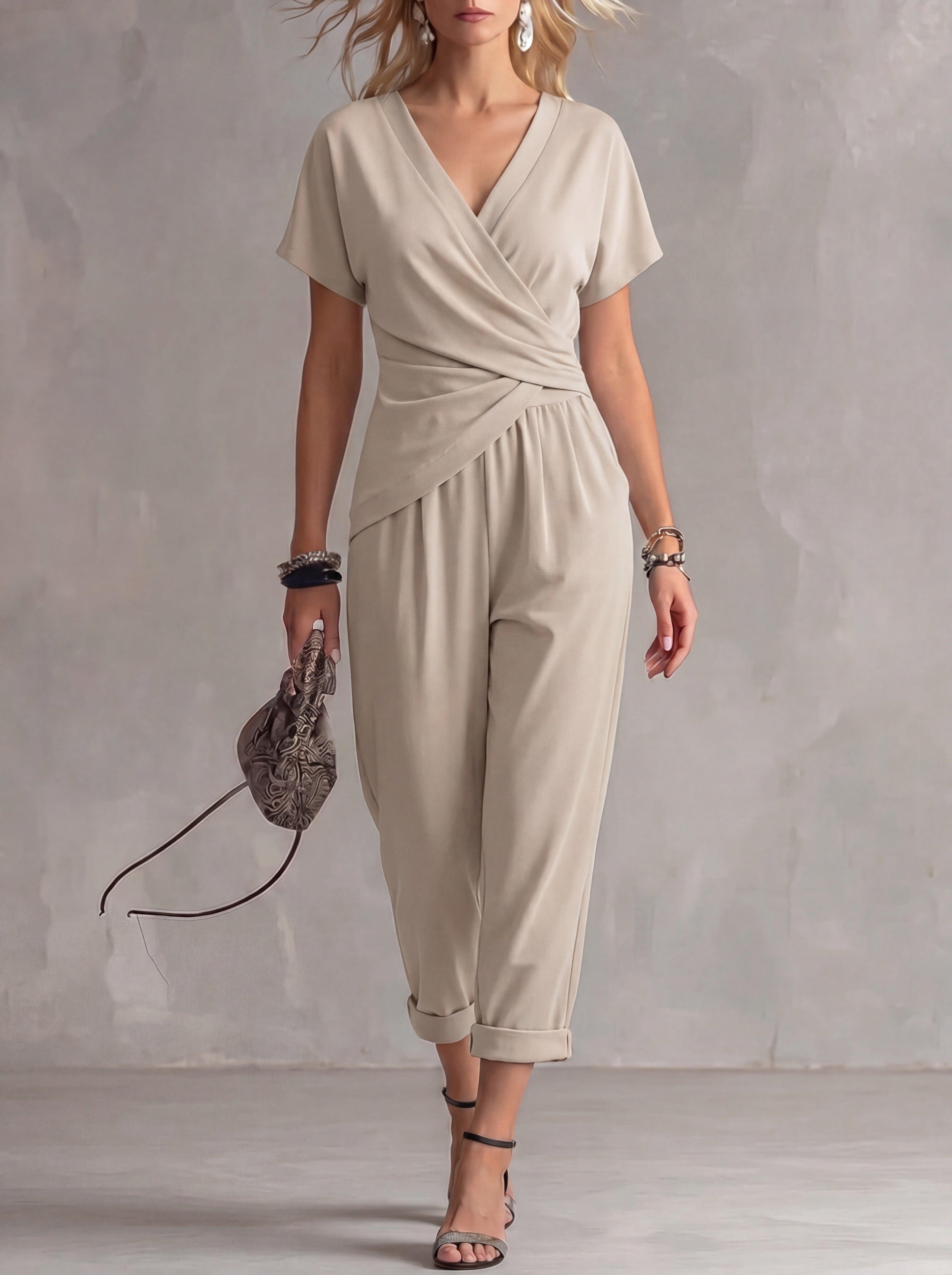 Wren™ | Wrap-Front Cropped Trouser Set
