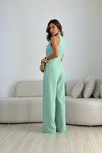 Celestia™ | Luxe Draped Wide-Leg Jumpsuit